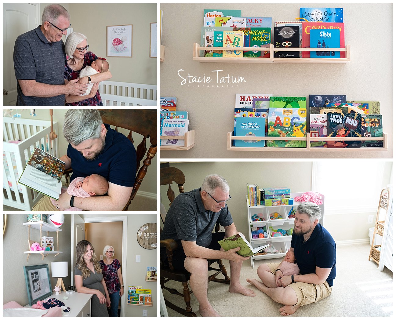 Newborn session with Grandparents Dad reading book to baby.jpg