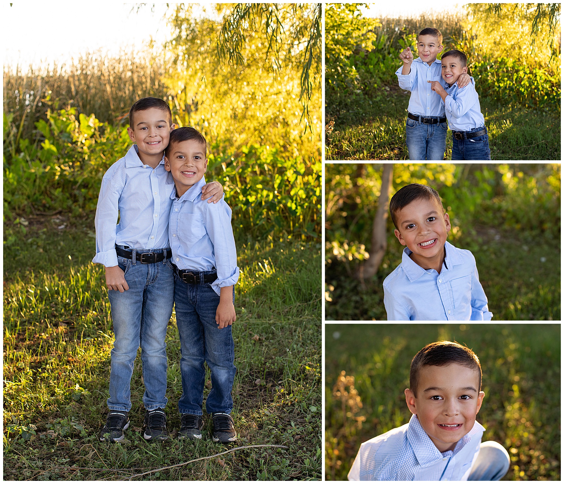 Dallas Family Photography brothers hugging and having fun