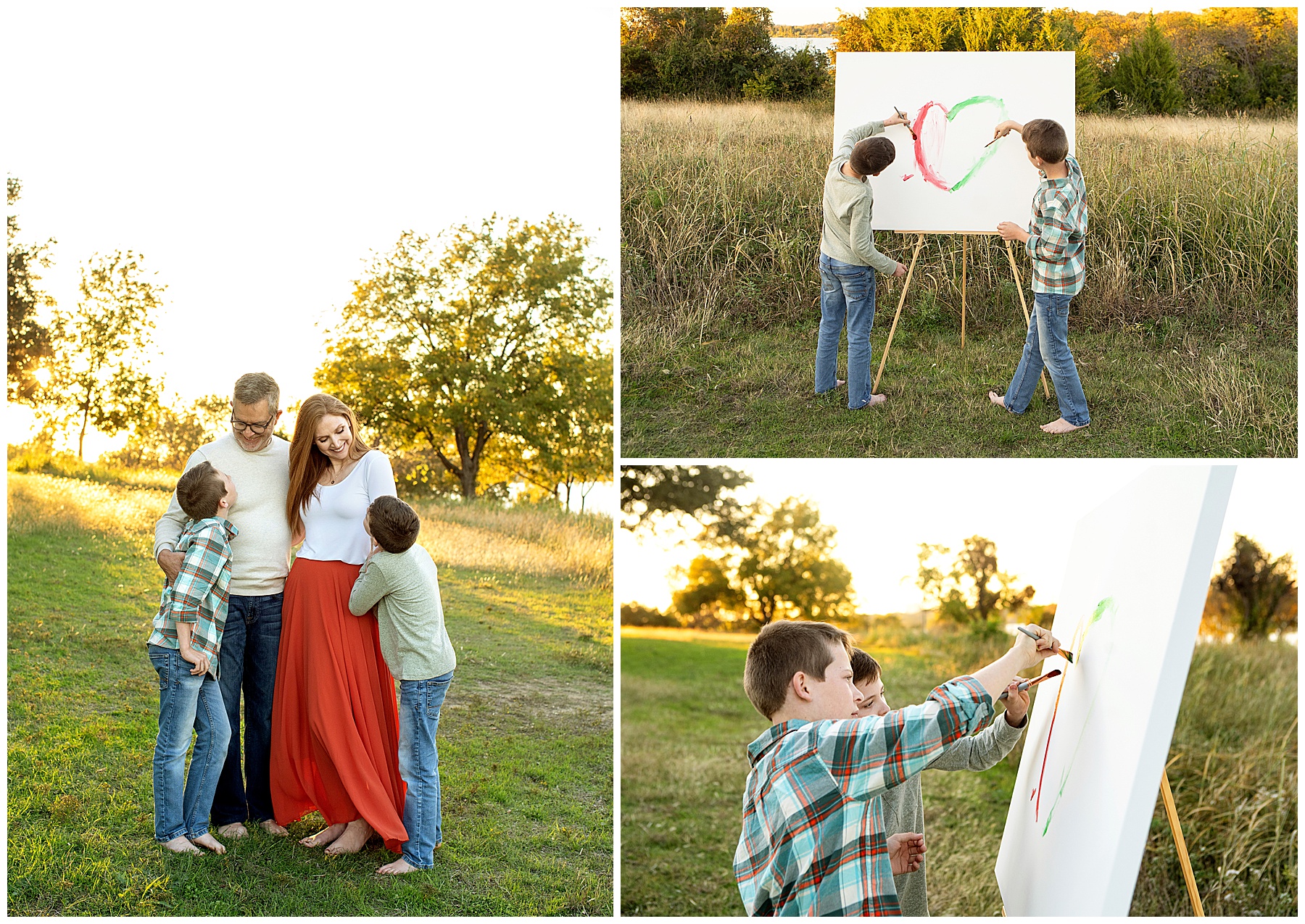 Dallas family session painting canvas together