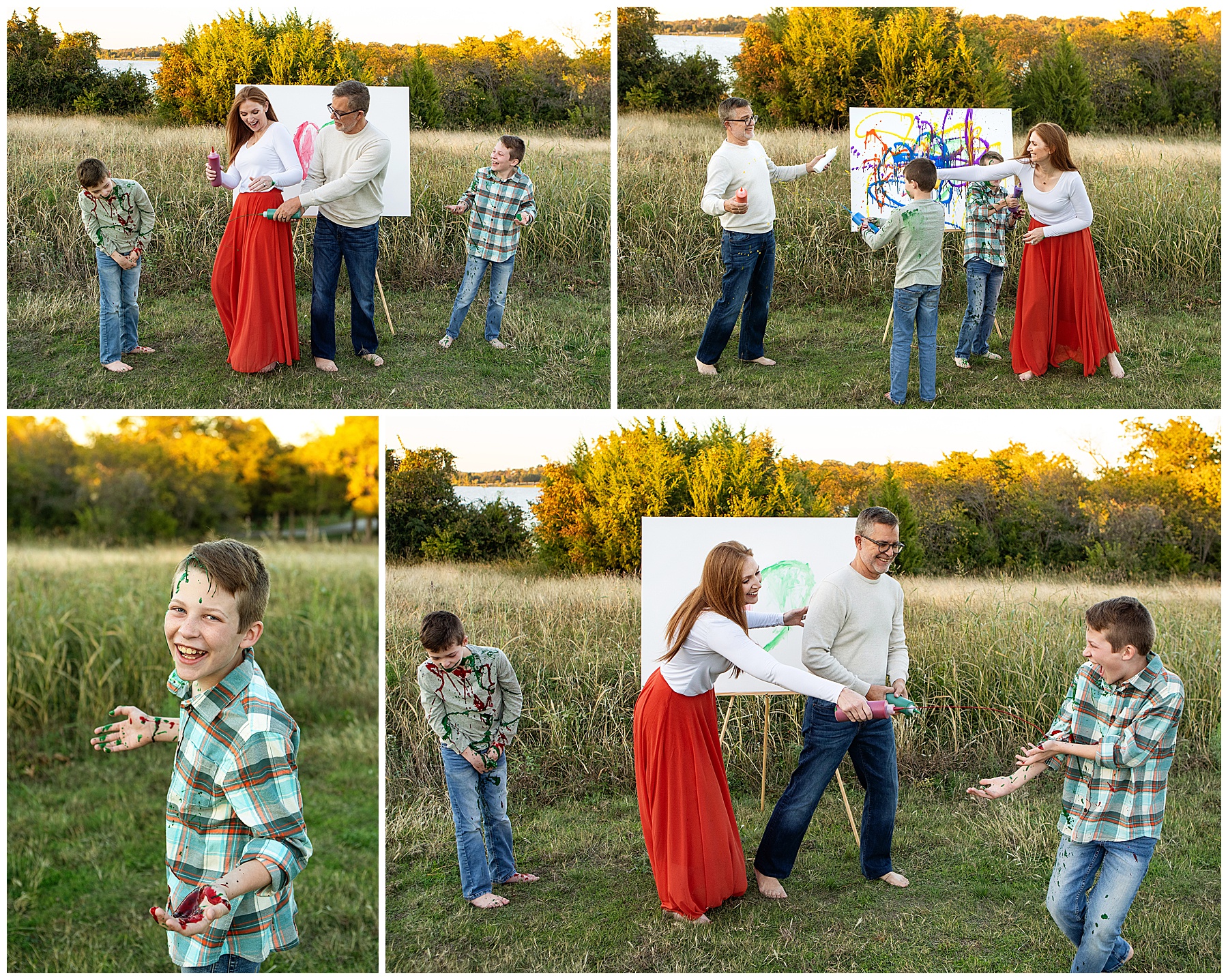 Dallas family photography paint fight